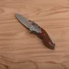 High End Damascus Flipper складной лезвие нож VG10 Damascus стальной лезвие розового дерева + стальная ручка листа EDC карманные подарочные ножи