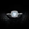 JewelryPalace 1CT Oryginalny Blue Topaz Ring 925 Sterling Silver Pierścienie Dla Kobiet Halo Pierścień Zaręczynowy Srebrny 925 Gemstones Biżuteria B1205