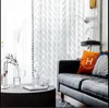 Rideaux transparents à motif ondulé géométrique, fenêtre de luxe légère, ombrage, salon chambre à coucher, simple, en gaze blanche