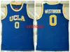 2021 Russell 0 Westbrook UCLA Bruins College Basketball Jersey All Stitched Blue Size S-2xl