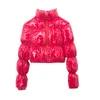 Atxyxta puffer jas bijgesneden parka bubbel jas winter vrouwen mode kleding zwart rood paars roze groen blauw zilver xxl 201214