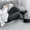 Privathinker Korean Men's Striped Harem Pants Streetwear Manカジュアルルーズズボン日本人男性ブラックグレーパンツプラスサイズ264D