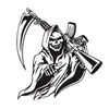 Zombie Harvester Schedel Auto Kap Sticker Auto Vrachtwagen Muur Vinyl Sticker Grim Reaper Schedel Decal Machine Gun339S8171433