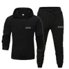 NEW Fashion Tracksuit Men s Running Shoes Sportswear Two Pieces Thick Wool Cotton Hoodie Pants Male Sports Suit LJ201124