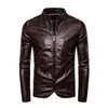 Moto cuir veste printemps automne hommes Slim Fite Zipper PU hommes vestes col montant PU1