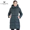 ガスマンブランドの女性冬のジャケットとコートスリムな長い女性の厚さのパーカーフード付き女性用コートバイオダウンジャケット女性1826 201125
