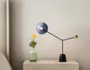 Lampada da tavolo a LED in vetro creativo semplice e moderno per soggiorno con paralume in erba, base nera in metallo, luci da tavolo, comodino, camera da letto