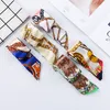 Stewardess Small Long Silk Scarf Wild Long Pitial Simulation Silk Tie Bag Handle Silk Scarf Lady Scarf GD957