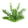 20pcs/lot INS Eucalyptus Leaves Artificial flower Leaves Tropical Plant office/home/wedding Plants Garden Home Office Decor Fake Green Leaf ZC984