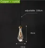 Lâmpadas de pingente de vidro de cobre moderno e simples luz Luz de jantar de luxo lâmpada bar Bedroom cama única cabeça