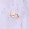 Pierścienie klastra joolim proste złoty kolor stali nierdzewnej dla kobiet biżuteria1