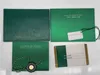 Original Corretto Corrispondenza Verde Opuscolo Documenti Carta di Sicurezza Top Watch Box per Scatole Libretti Stampa Gratuita Carte Regalo Personalizzate