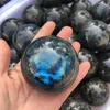 Naturlig Labradorite Crystal Polished Sphere Ball Healing Crystal High Quality T200117