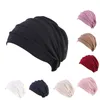 Vrouwen india hoed moslim ruche kanker chemo hoed beanie sjaal tulband hoofd wrap cap casual katoen mix comfortabel zacht materiaal1