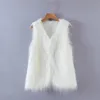 Winter Coat Vest For Women In Solid Color Vintage Fringed Bomber Jacket Sleeveless V-Neck Cardigan Women1 Stra22