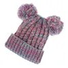 Fashion Fur Ball Braid Hat Knit Winter Warm Hats Caps Kids Hat Beanie Skull Caps Hats Christmas Gift