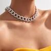 Collana girocollo con catena a clavicola esagerata e grossolana, per donne e uomini, collana con ciondolo a catena grossa