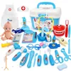 21- Crianças Finja Jogar Doctor Enfermeira Toy Set Portátil Mala Simulação Médico Kit Crianças Papel Educacional Jogar Brinquedos LJ201012