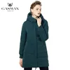 Chaqueta de abrigo largo GASMAN, abrigo de invierno para mujer, abrigo Parka cálido con capucha, chaqueta a prueba de viento de invierno para mujer de alta calidad 1820 201214