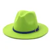 2020 New Fashion 20 Color in Stock Paname Hats Unisex Женщины мужчина шерсть шерсть с широкой рукой шляпа Fedora Whole Jazz Cowboy Cap8746545