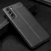 Cas de téléphone antichoc pour Samsung S22 Ultra 5G Note20 S22 + S21 Ulta S20 Fe + Plus Couverture en silicone de texture en cuir