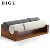 Jewelry Pouches Bags DIGU Whole Luxury Jewellery Displays Prop Bracelet Set Packaging Display Wood Stand250t