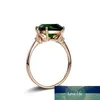 18K Rose Gold Natural Emerald Gemstone Pierścień Dla Kobiet Zielony Gemstone Diament Cyrkon Pierścień Pierścień Zaręczyny Party Biżuteria Prezent