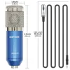 Новый BM800 Condenser Microphone Cardioid Pro Audio Studio Value Recording Mic + 48V Phantom Power + Стол для стола + USB Sound Adapter