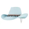 Gemvie Summer Hats for Women Outback Straw Hat for Men Western Cowboy Hat Panama Sun Beach Cap Nowy Y200714