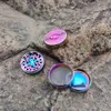 Toppuff Rainbow 63mm 4 warstwy szlifierka ziołowa aluminiowa kruszarka przyprawa Tobacco szlifierka ostry diament zęby tytoń kruszarka Miller