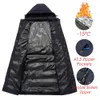 Mężczyźni Zima Plus Długi Ciepły Gruby Kaptur Parkas Kurtka Płaszcz Jesień Znosić Outfits Classic Wiatroszczelna Pocket Parka 220105