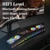 Låg latens 3D Stereo Subwoofer Radio Hemklocka Högtalare Lysande Gaming Bluetooth Lätt högtalare för dator Trådlös högtalare