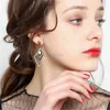 Boucles d'oreilles en forme de losange à la mode, pendantes en cristal rouge et noir, bijoux à la mode pour femmes, cadeau de volonté et de sable