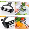 Nuovo 3in1 Verdura Frutta Patata Carota Peeler Multifunzionale 360 Gradi Rotante Utensile Da Cucina Grattugia Rapa Taglierina Affettatrice Melone