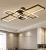 Новый светодиодный потолочный светильник для гостиной просторной спальни для спальни дома современные черные люстры прямоугольник подвесные светильники