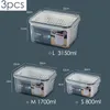 3pcs Refrigerator Storage Box Fridge Fresh Kitchen Organizer Vegetable Fruit Boxes Drain Basket Containers Lid 2202123338825