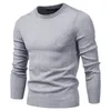 Ebaihui 4xl män hösten ny casual tröja solid tjock ull bomull pullovers mens outfit mode smal passform o-nacke pullover tröjor män