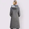 Bahar Sonbahar Kadınlar Ceket sıcak ince pamuklu ceket uzun artı boyut 6xl 58/60 moda yüksek kaliteli dış giyim kapüşonlu parka 201214