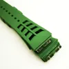 25mm Green Watch Band 20mm Folding Clasp Gummi-band för RM011 RM 50-03 RM50-01