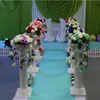 Decoración de fiesta Columna romana blanca con rosa Lily Flower Conjuntos plomo Cited Aisle Corredores Pilar para la celebración de la boda