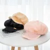 USPOP New women hats thick warm winter hats female mink velvet octagonal hats patchwork newsboy caps Y200102