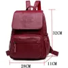 Kvinnor läder ryggsäckar högkvalitativa damer Bagpack Luxury Designer stor kapacitet Casual Daypack Sac A Dos Girl Mochilas Y201224