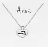 Douze Signes Les Du Zodiaque Collier Amour Gouttes D'huile Pendentif Zodiac Lockbone Cha￮ne