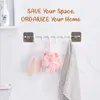Hooks & Rails Self-adhesive Six Wall Rack Creative Bathroom Kitchen Hanging Stainless Steel Base Strong Sticky Mobile Hook1
