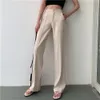 Lange Hose für Frauen Hohe Taille Sommer Mode Elegant Casual Office Dame Gerade Hosen LJ200819