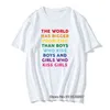 男性の誇りのあるゲイレズビアンバイセクシュアルレインボーLGBT LGBTQのティーシャツoネックピュアコットントップスTシャツY220214