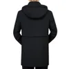 Casual Men Winter Parkha Średnia długość 2 kolorów ciepła kurtka obręczna obiadowa płaszcz z kapturem rozmiar L-4xl 201209