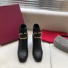 Qualität Mode Leder Stern Frauen Schuhe Designer Stiefel Martin kurze Frühling Knöchel Exquisite mittlere Zylinder Metall Frau Schuhe Booties Bagshoe1978 004