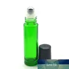 Parfum chaud parfum vide 10 ml rouleau vert bouteille en verre vide huile essentielle 10cc Roll-On boule épaisse bouteille en verre 5 pièces
