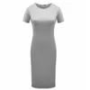 Summer Womens Casual Solid Short sleeve O-Neck Straight Buttocks Dresses Fashion Sexy Party Dress Women Clothes Vestidos